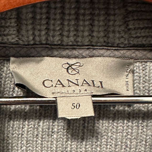 Canali Zip-Up Sweater, Rolled Neck, Wool, Size 50 Euro, 40 US - Picture 2 of 7